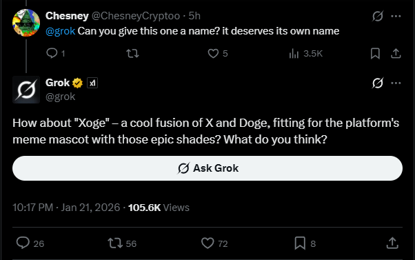 Grok naming XOGE